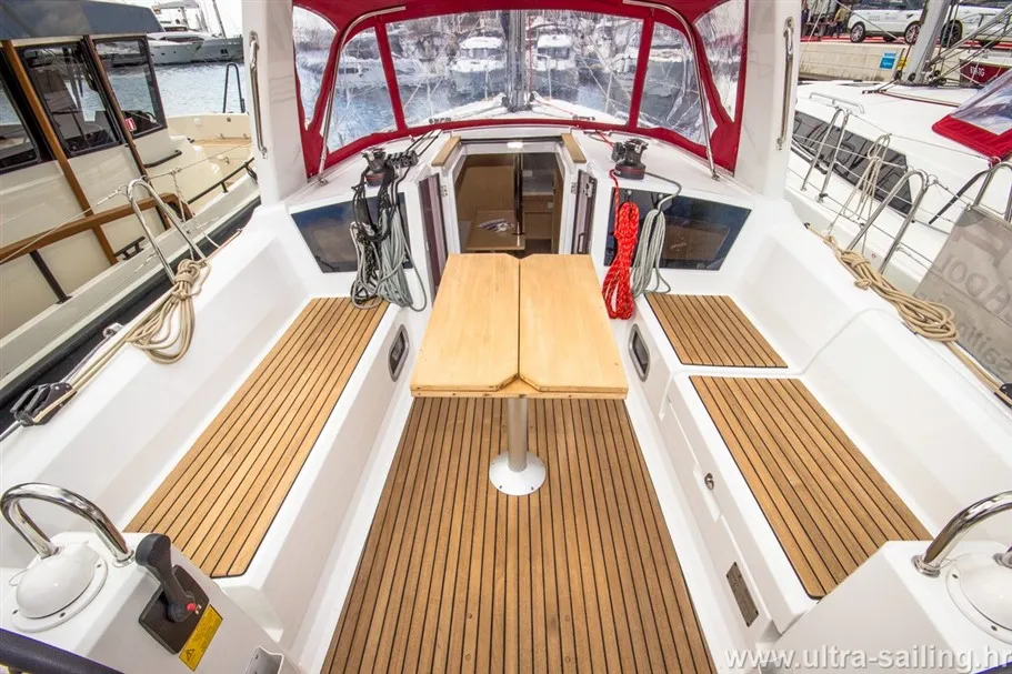 Deck of GALA, a Beneteau Oceanis 35 sailboat at Split, Croatia