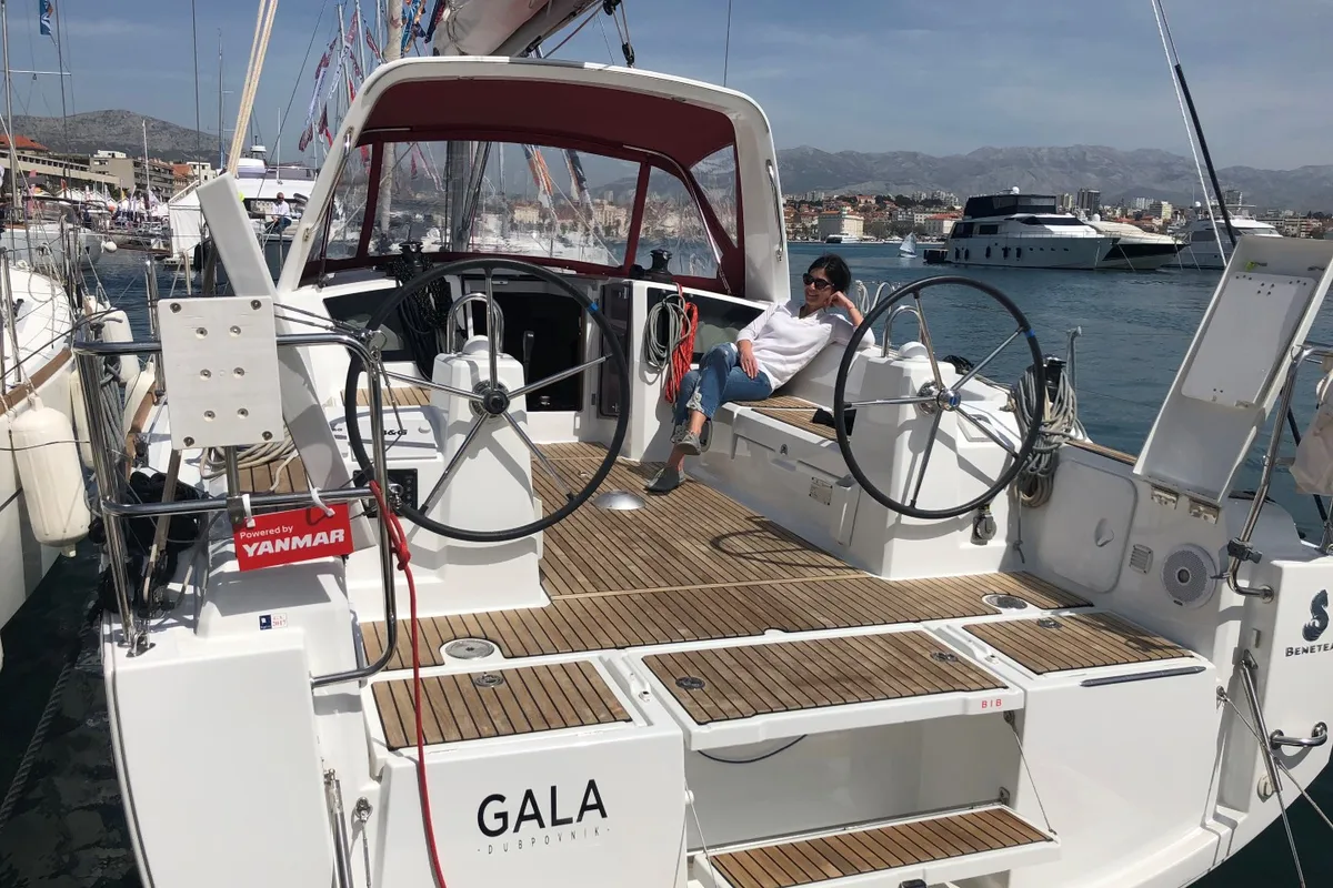 Exterior view of GALA, a Beneteau Oceanis 35 sailboat at Split, Croatia
