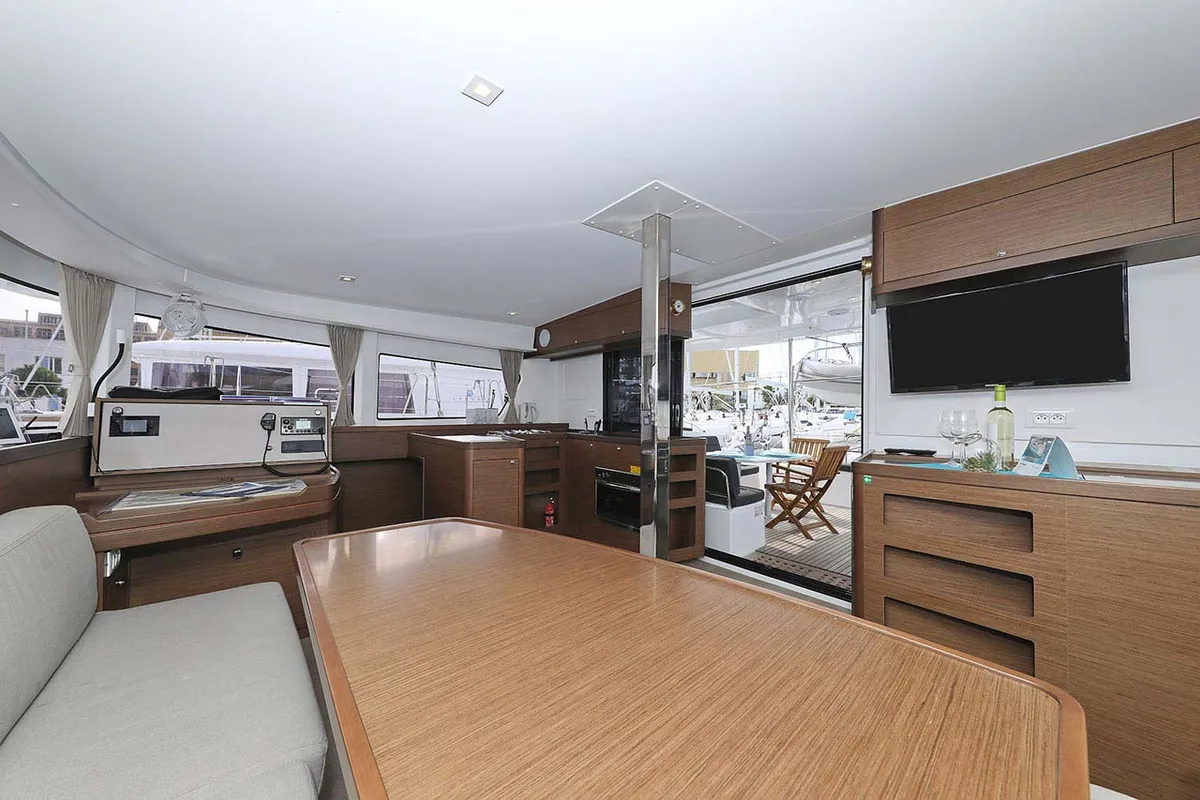 Salon of Adriana 2, a Lagoon 42 catamaran at Grad Trogir, Croatia