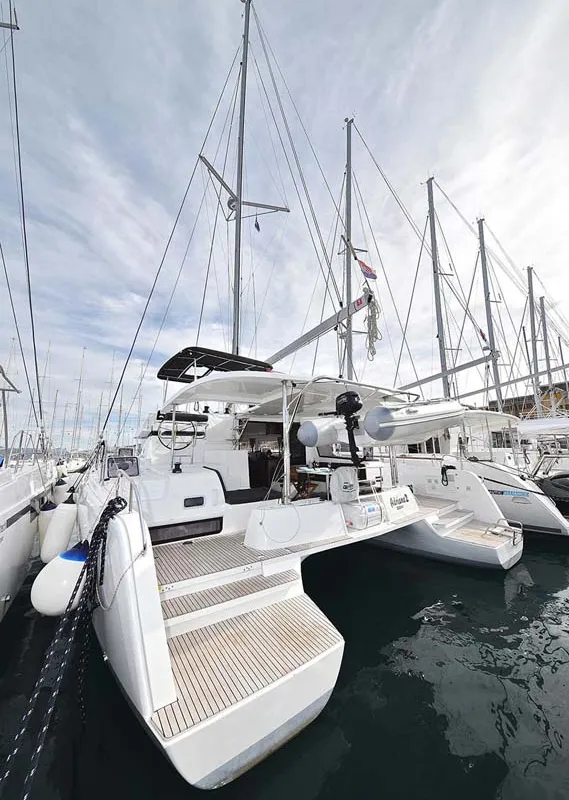 Exterior view of Adriana 2, a Lagoon 42 catamaran at Grad Trogir, Croatia