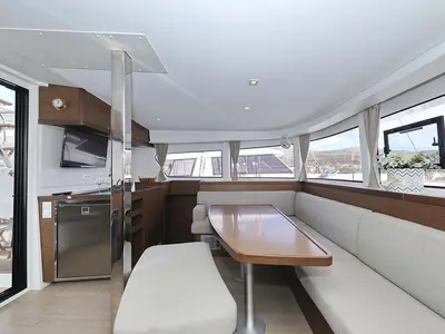 Salon of Adriana 2, a Lagoon 42 catamaran at Grad Trogir, Croatia