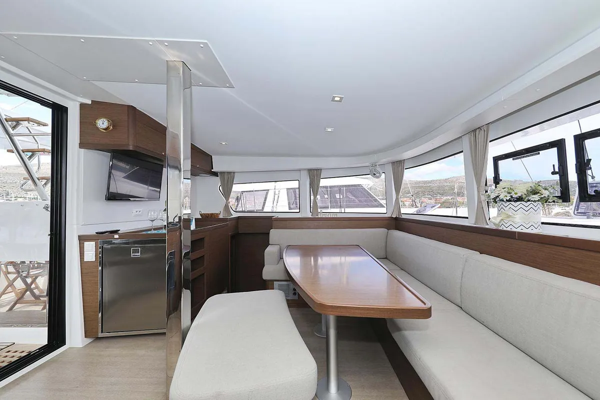 Salon of Adriana 2, a Lagoon 42 catamaran at Grad Trogir, Croatia