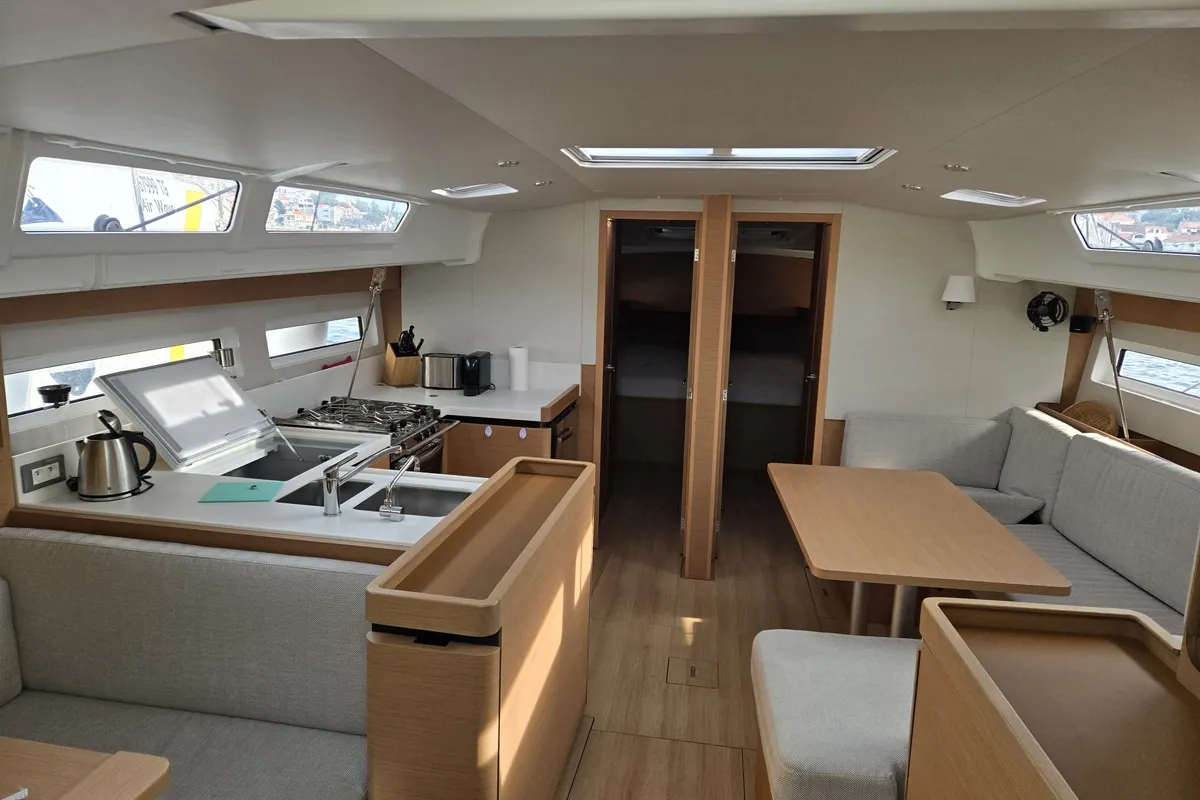Sofiya, a Jeanneau Sun Odyssey 490 sailboat at Marina, Croatia