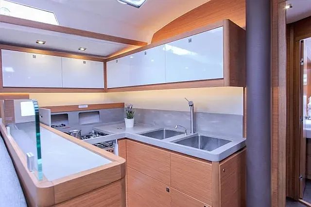 Galley of Johanna, a Dufour 530 sailboat at Seget Donji, Croatia