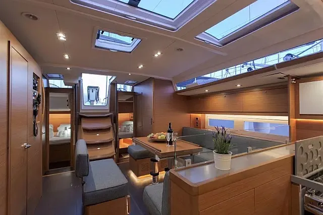 Salon of Johanna, a Dufour 530 sailboat at Seget Donji, Croatia