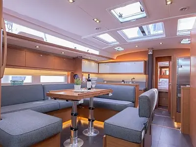 Salon of Johanna, a Dufour 530 sailboat at Seget Donji, Croatia