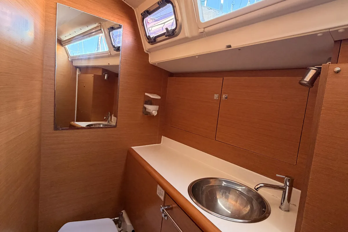 Cockpit of Classic, a Jeanneau Sun Odyssey 439 sailboat at Fethiye, Turkey