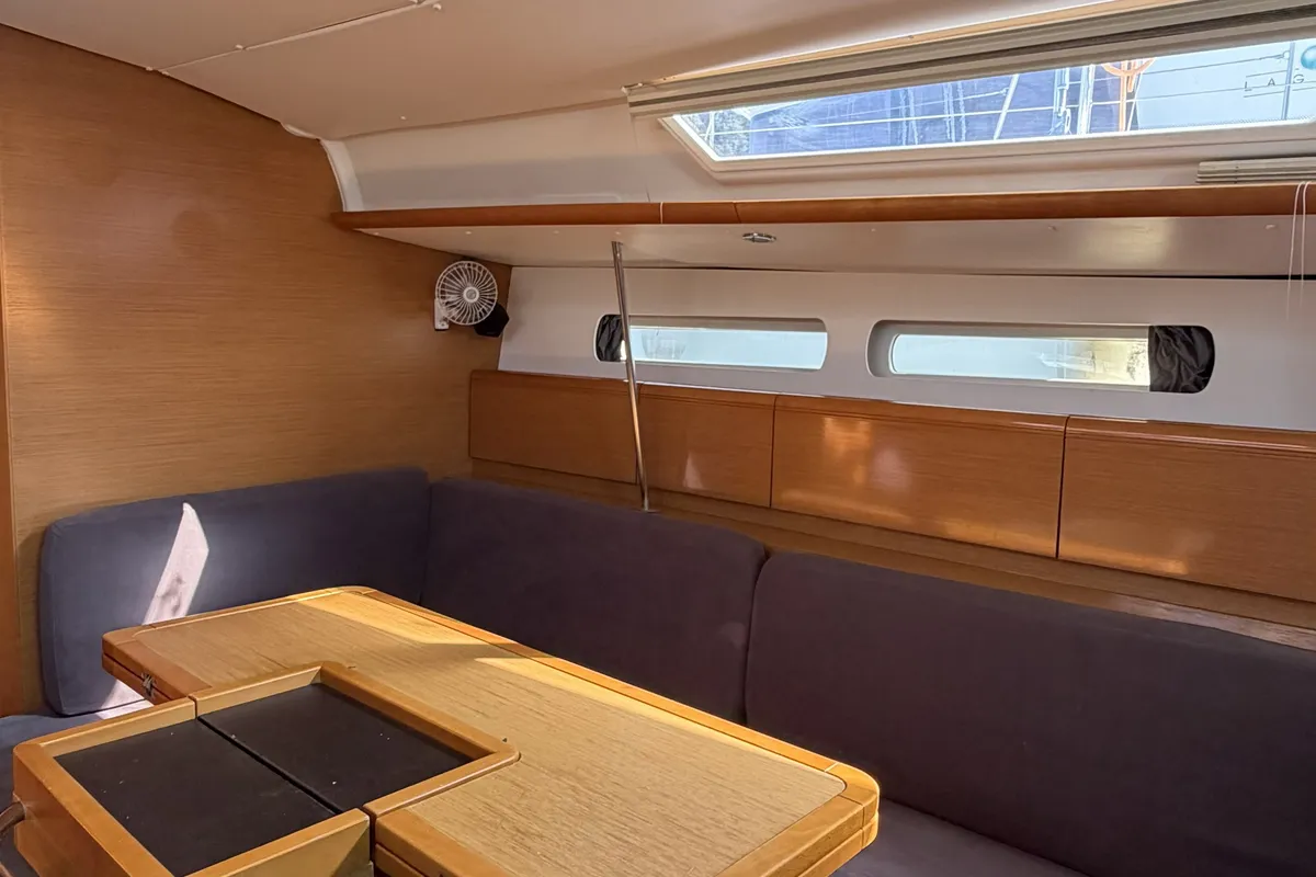 Salon of Classic, a Jeanneau Sun Odyssey 439 sailboat at Fethiye, Turkey
