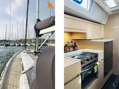 Galley of Janna, a Hanse 548 sailboat at Hyères, France