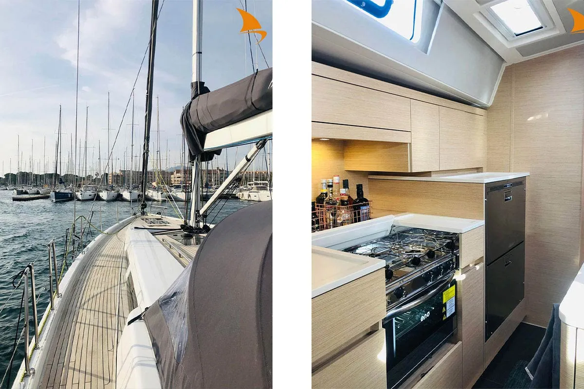 Galley of Janna, a Hanse 548 sailboat at Hyères, France