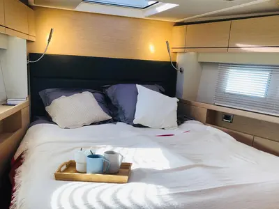 Cabin on Janna, a Hanse 548 sailboat at Hyères, France