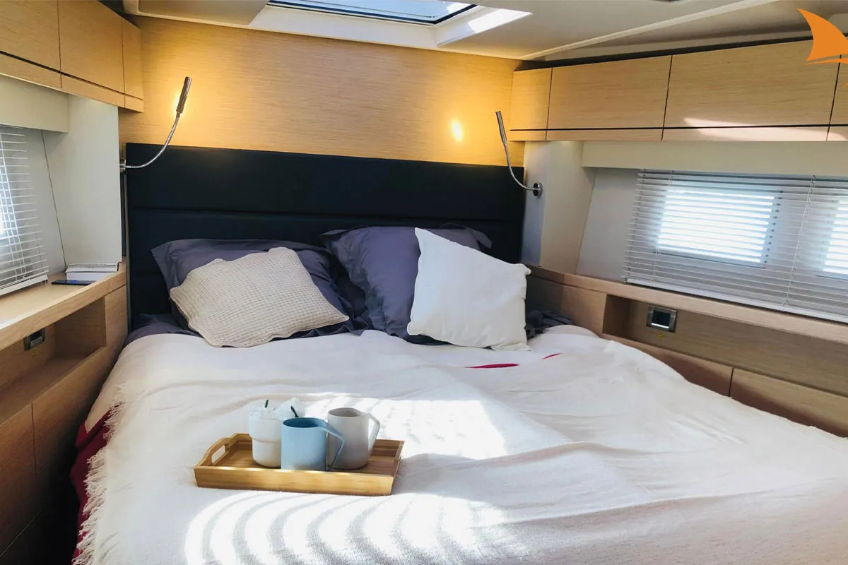 Cabin on Janna, a Hanse 548 sailboat at Hyères, France