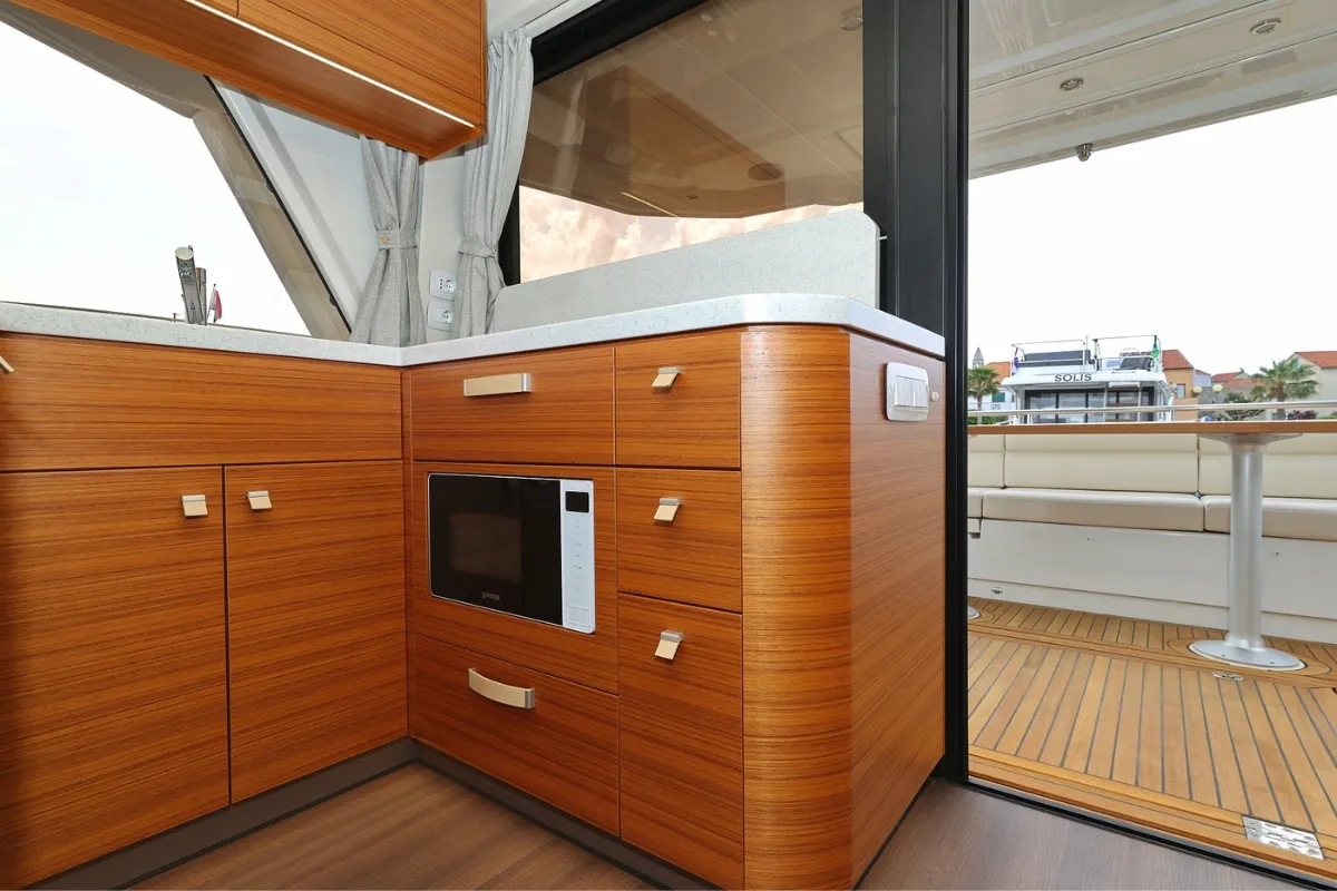 Galley of Red Hot, a Greenline 48 Fly motor yacht at Grad Biograd na Moru, Croatia
