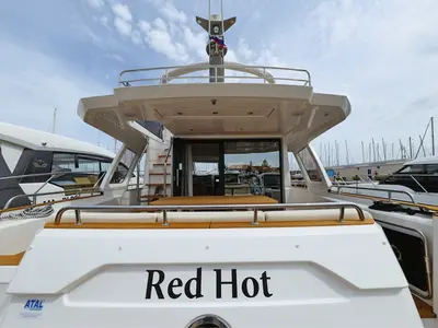 Deck of Red Hot, a Greenline 48 Fly motor yacht at Grad Biograd na Moru, Croatia