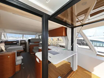Galley of Red Hot, a Greenline 48 Fly motor yacht at Grad Biograd na Moru, Croatia