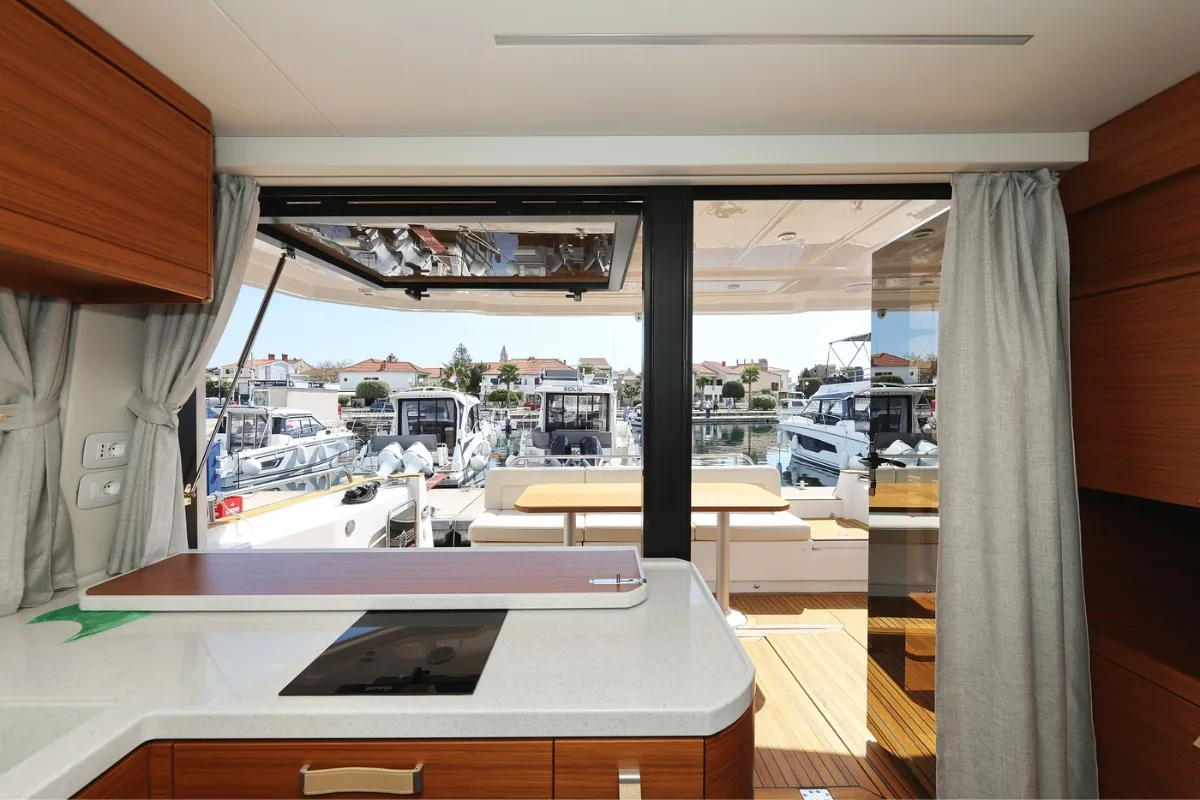 Galley of Red Hot, a Greenline 48 Fly motor yacht at Grad Biograd na Moru, Croatia