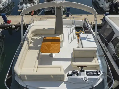 Cockpit of Red Hot, a Greenline 48 Fly motor yacht at Grad Biograd na Moru, Croatia