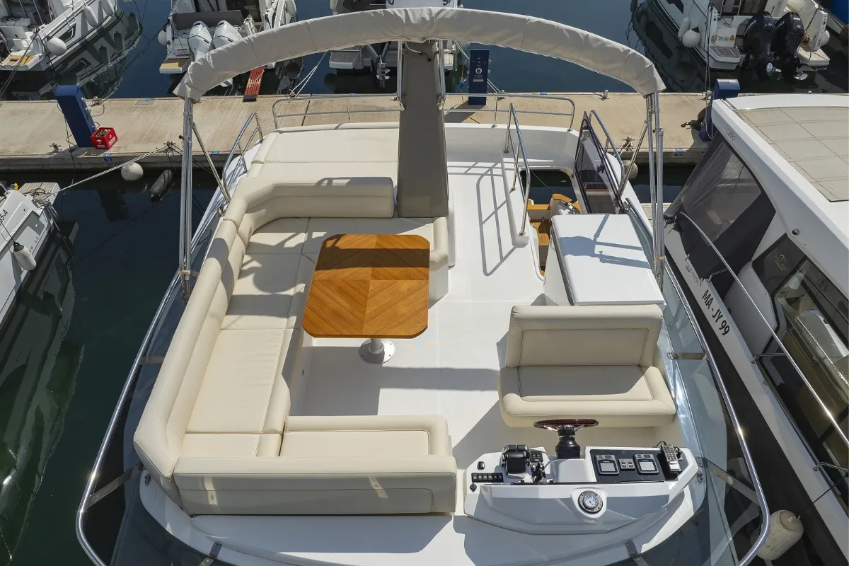 Cockpit of Red Hot, a Greenline 48 Fly motor yacht at Grad Biograd na Moru, Croatia