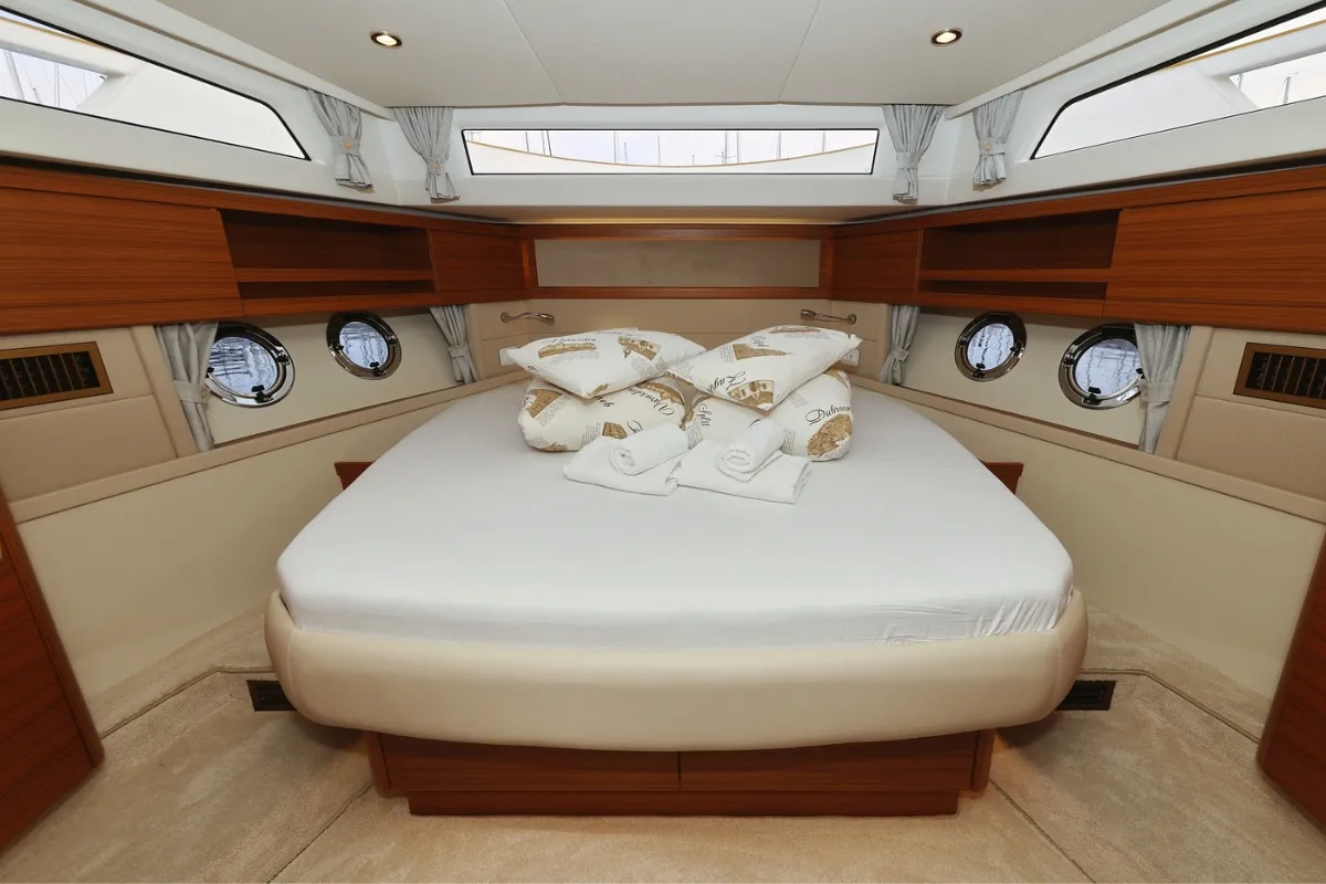 Cabin on Red Hot, a Greenline 48 Fly motor yacht at Grad Biograd na Moru, Croatia