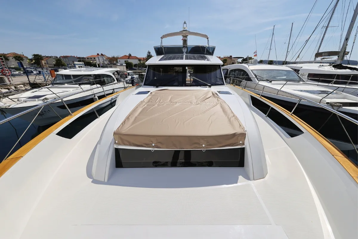 Deck of Red Hot, a Greenline 48 Fly motor yacht at Grad Biograd na Moru, Croatia
