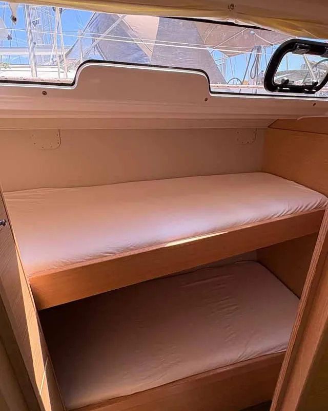 Cabin on Ansomo, a Dufour 430 sailboat at Jezera, Croatia