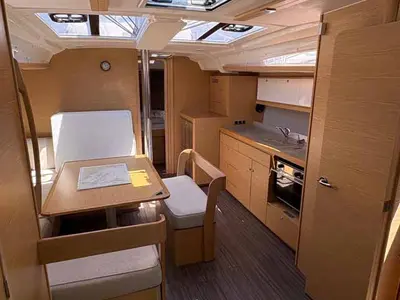 Salon of Ansomo, a Dufour 430 sailboat at Jezera, Croatia