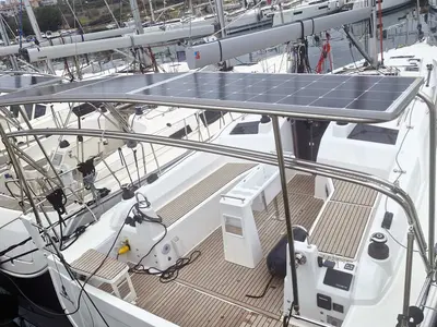 Deck of Agios, a Beneteau Oceanis 37.1 sailboat at Grad Pula, Croatia