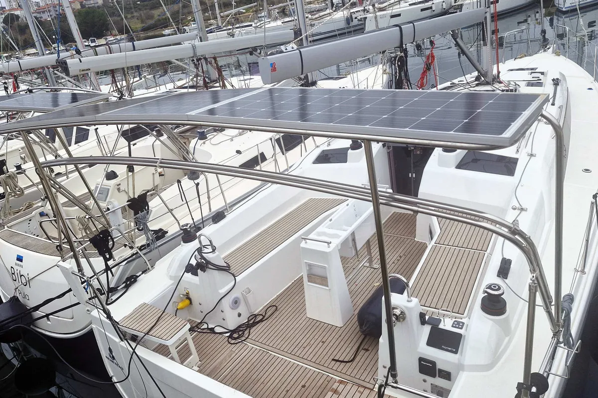 Deck of Agios, a Beneteau Oceanis 37.1 sailboat at Grad Pula, Croatia