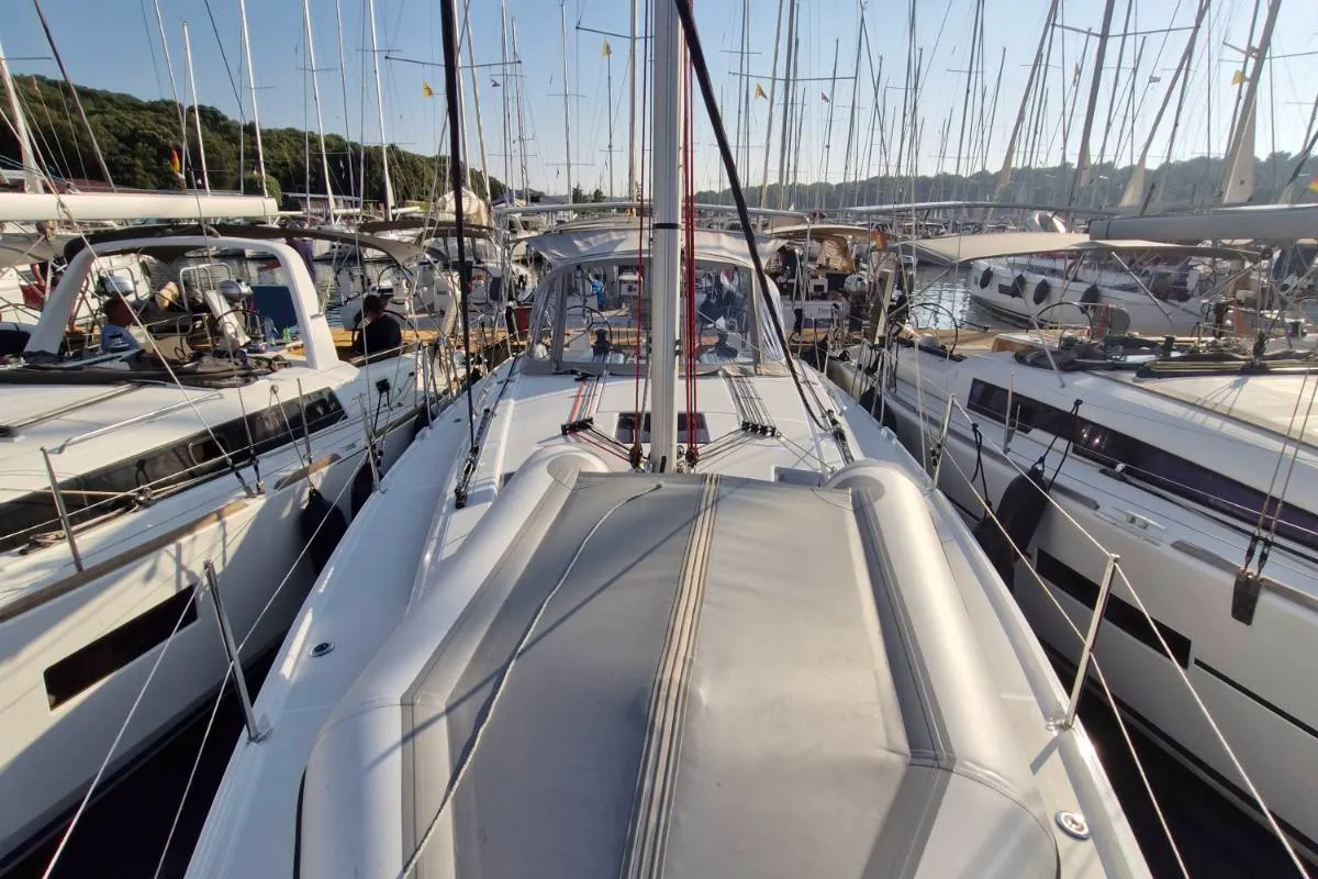 Deck of Agios, a Beneteau Oceanis 37.1 sailboat at Grad Pula, Croatia