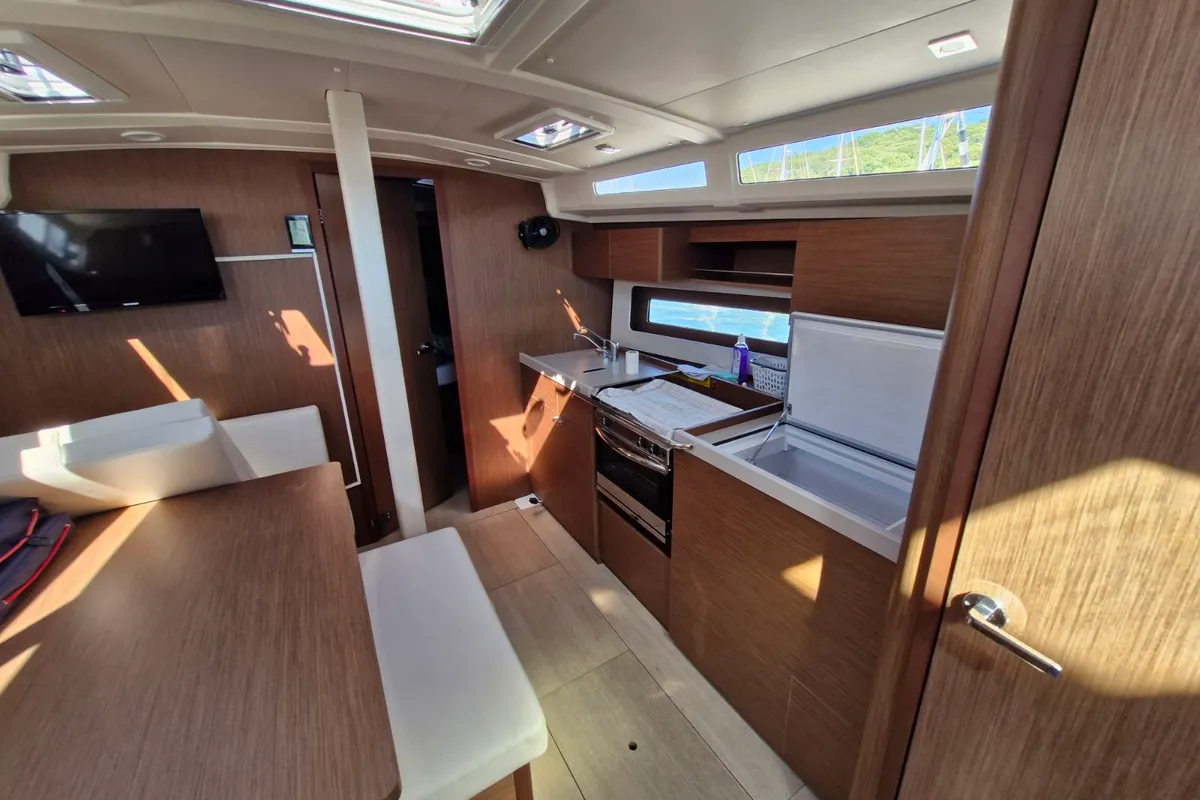 Galley of Agios, a Beneteau Oceanis 37.1 sailboat at Grad Pula, Croatia