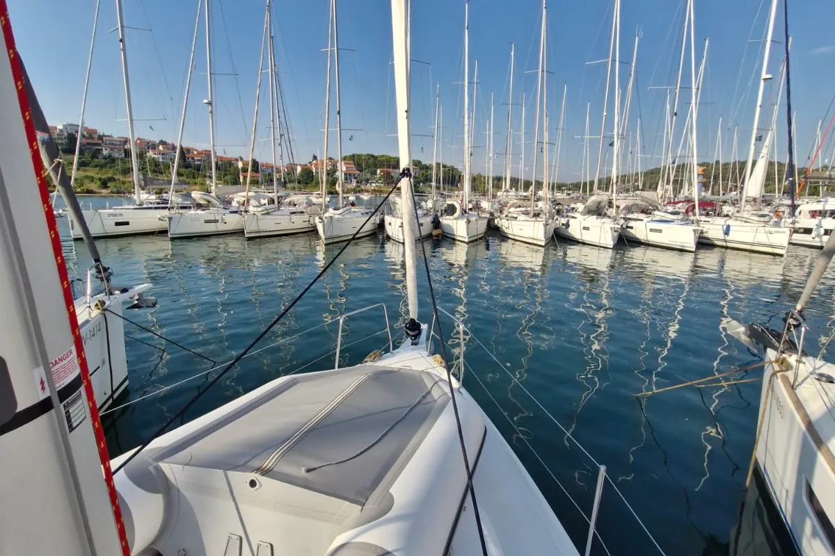 Exterior view of Agios, a Beneteau Oceanis 37.1 sailboat at Grad Pula, Croatia
