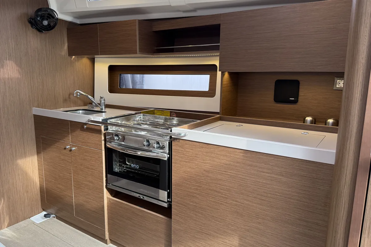 Galley of Agios, a Beneteau Oceanis 37.1 sailboat at Grad Pula, Croatia