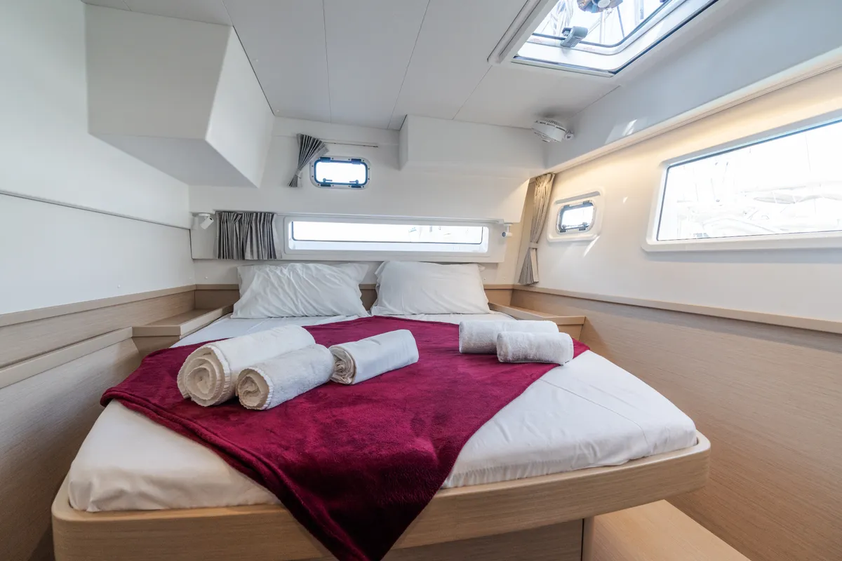 Cabin on Ferd - Premium line, a Lagoon 42 catamaran at Capo d'Orlando, Italy