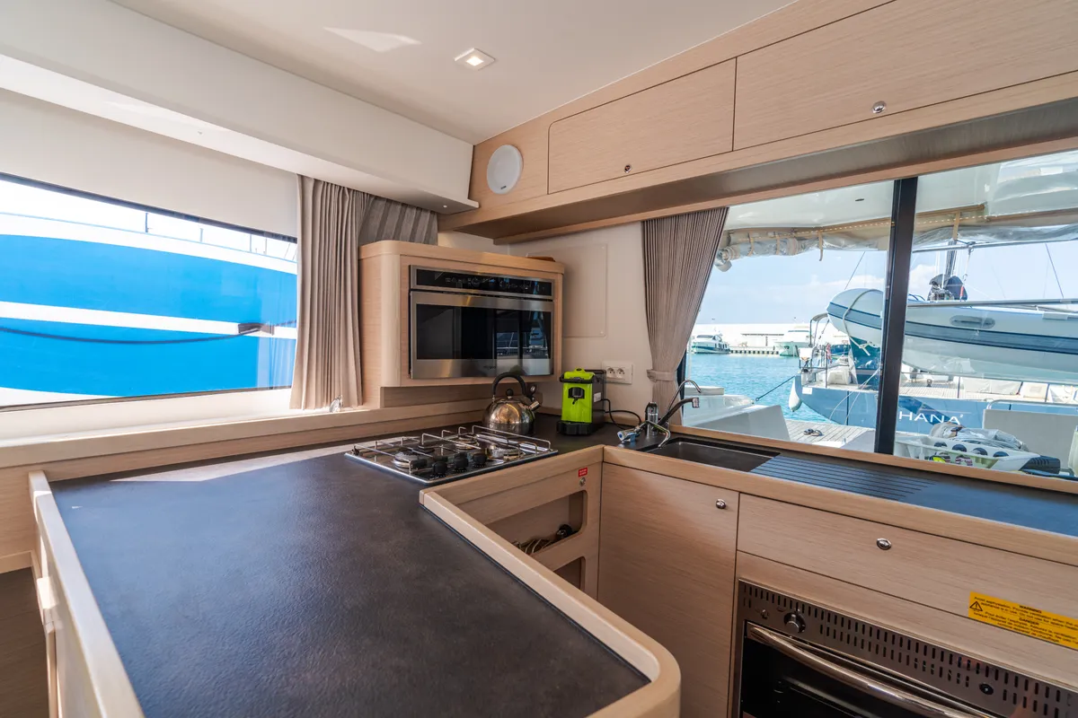 Galley of Ferd - Premium line, a Lagoon 42 catamaran at Capo d'Orlando, Italy