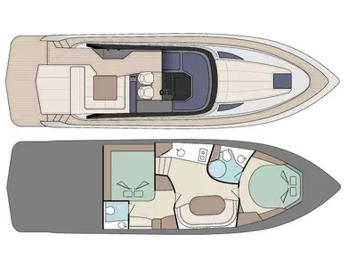 Floor plan of Premium, a Focus Power 44 motorboat at Općina Sukošan, Croatia
