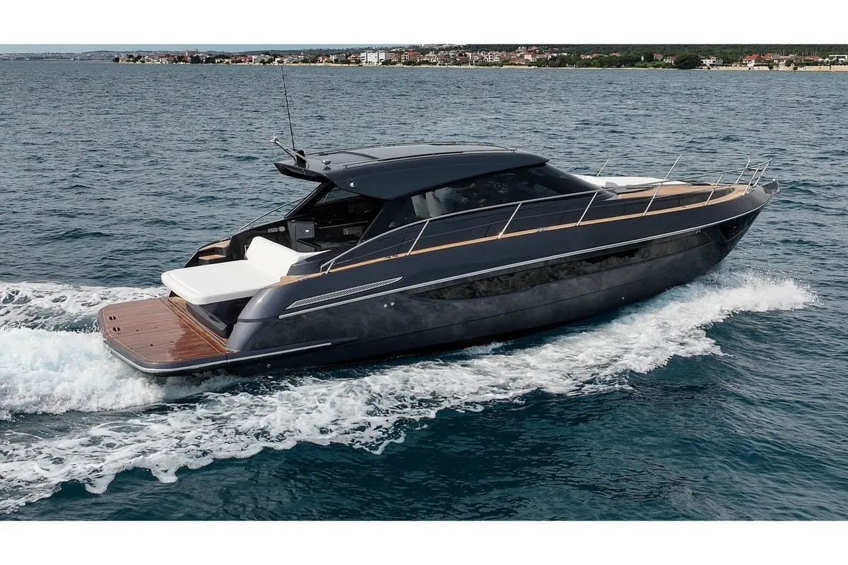 Exterior view of Premium, a Focus Power 44 motorboat at Općina Sukošan, Croatia