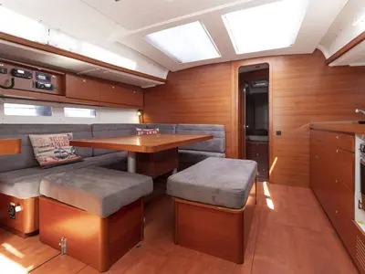 Salon of RUBIN, a Dufour 460 Grand Large sailboat at Port de Pollença, Spain