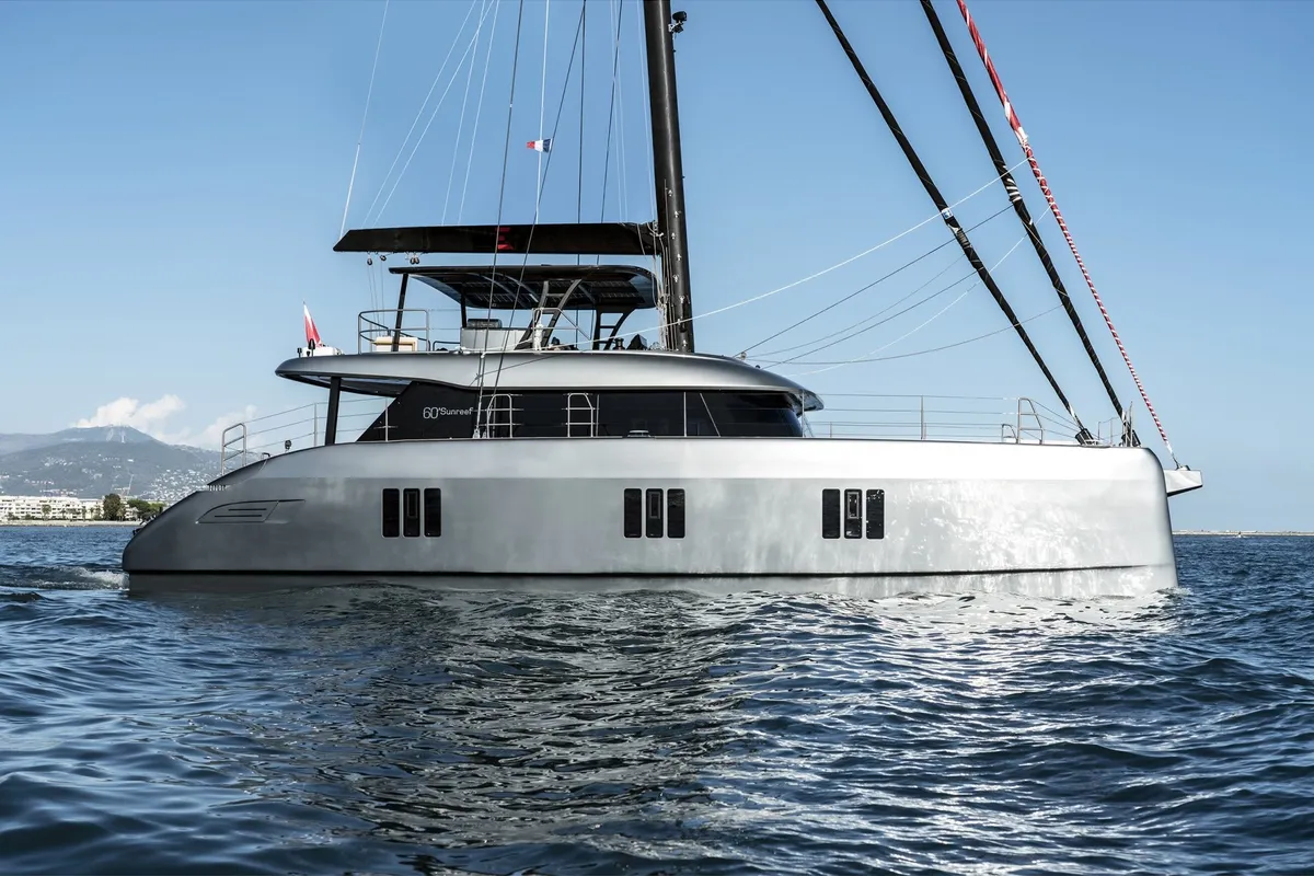 Serenity, a Sunreef 60 catamaran at Athens, Greece