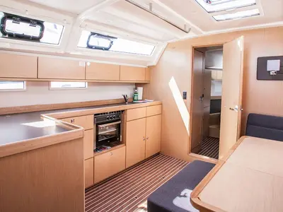 Galley of 'njoy, a Bavaria Cruiser 46 sailboat at Dubrovnik, Croatia