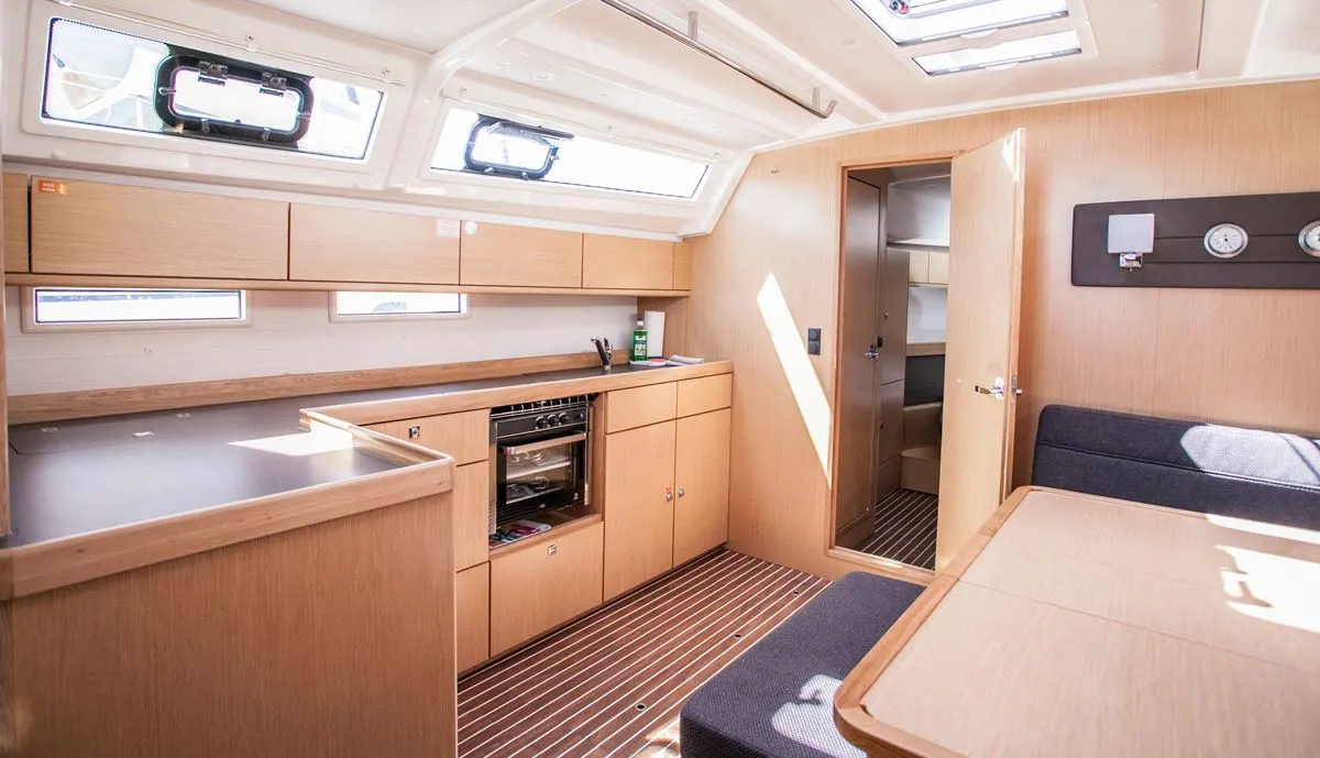 Galley of 'njoy, a Bavaria Cruiser 46 sailboat at Dubrovnik, Croatia