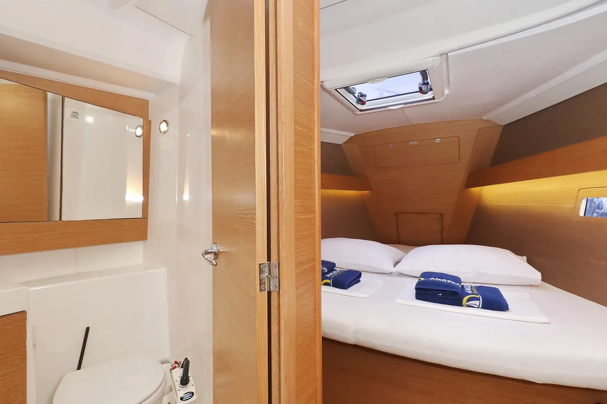 Cabin on Black Pearl, a Dufour 412 GL sailboat at Grad Biograd na Moru, Croatia