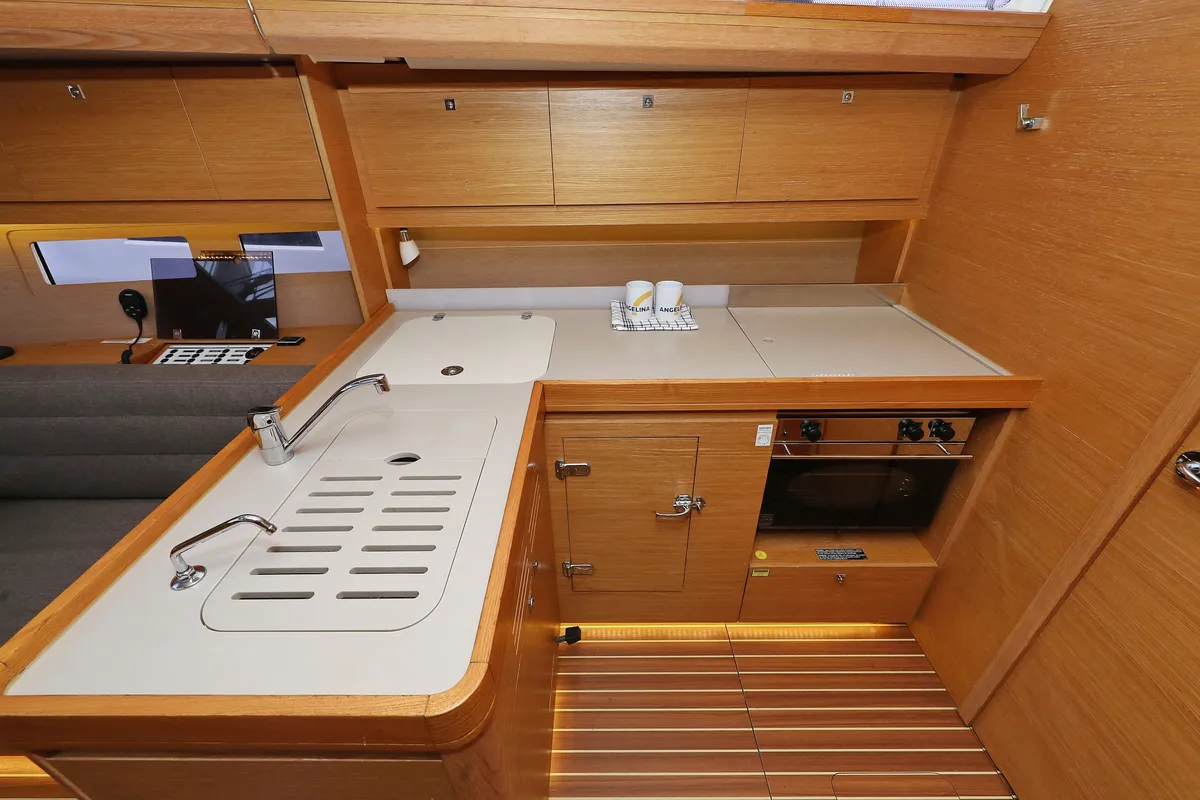 Galley of Black Pearl, a Dufour 412 GL sailboat at Grad Biograd na Moru, Croatia