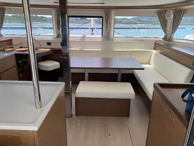 Salon of Rolling Stones, a Lagoon 46 catamaran at Salerno, Italy