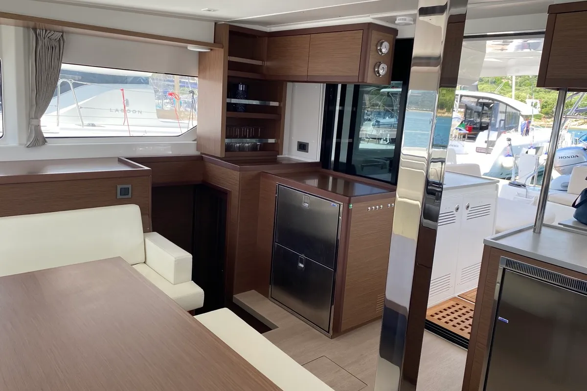 Galley of Rolling Stones, a Lagoon 46 catamaran at Salerno, Italy