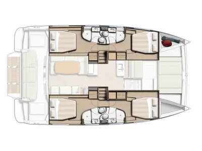 Floor plan of EOS, a Bali 4.3 catamaran at Saint-Mandrier-sur-Mer, France