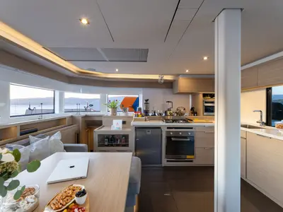 Galley of ARTISAN, a Lagoon 55 catamaran at Split, Croatia
