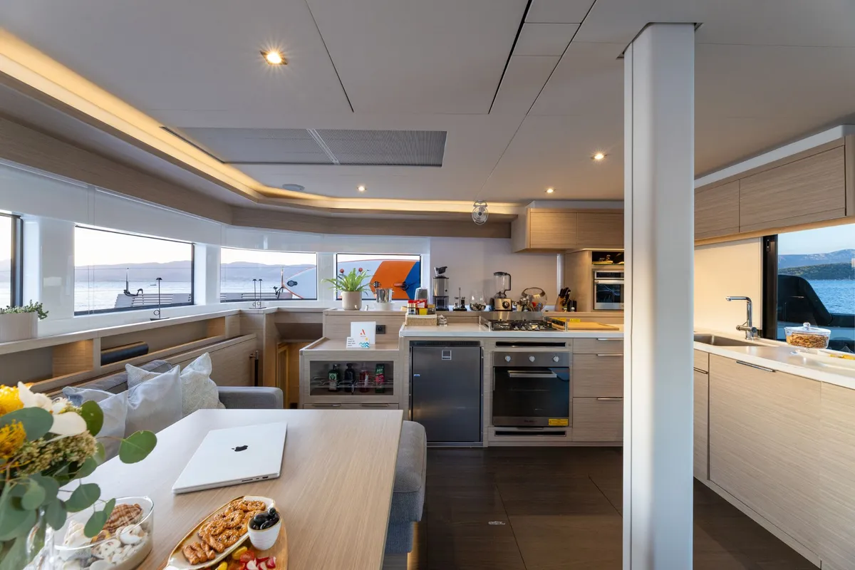 Galley of ARTISAN, a Lagoon 55 catamaran at Split, Croatia