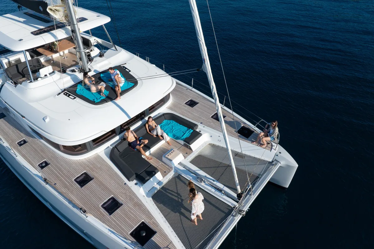 Exterior view of ARTISAN, a Lagoon 55 catamaran at Split, Croatia