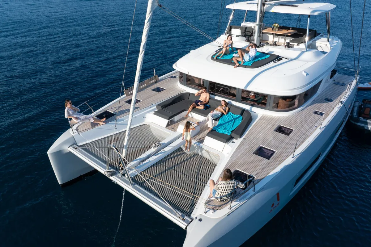 Exterior view of ARTISAN, a Lagoon 55 catamaran at Split, Croatia