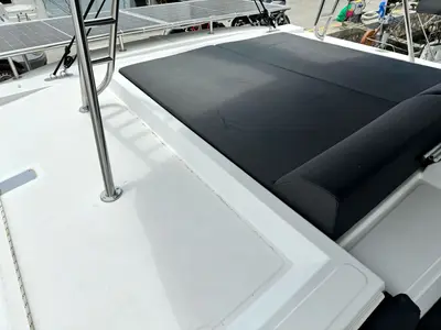 Deck of Infinity, a Bali 4.2 catamaran at Athens, Greece
